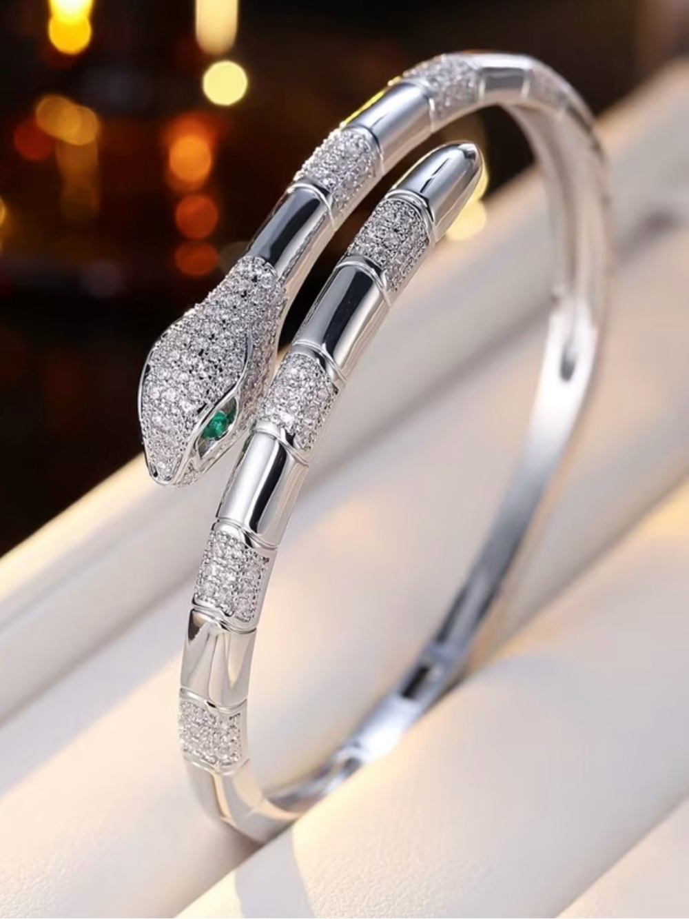 NEW! Luxury Snake Cuff Bracelet with Green Eye. 🐍 B2-112